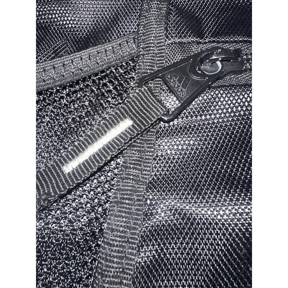 Adidas Drawstring Gym Sack Backpack Black 3 Stripes Mesh Pockets Sports Logo Bag